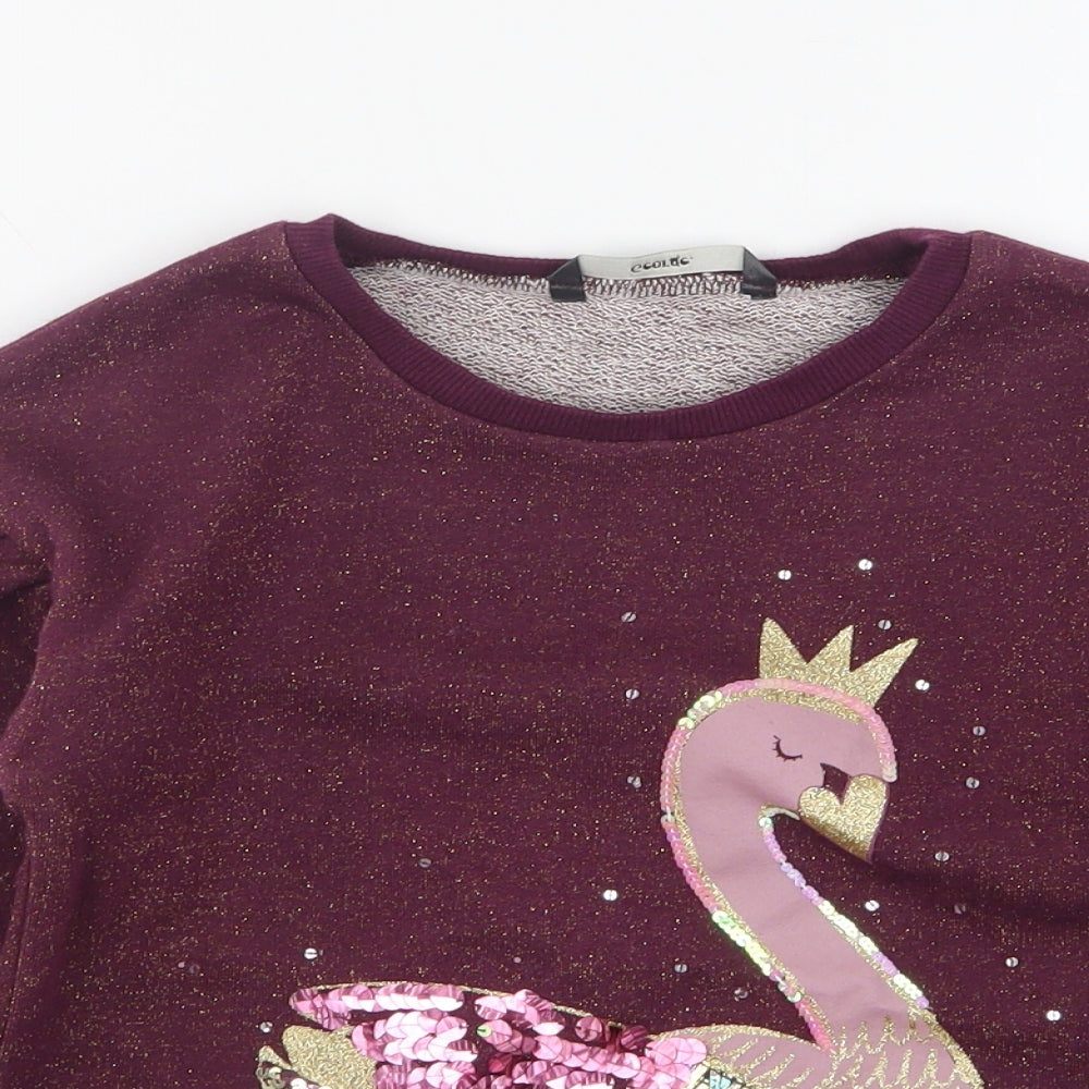 George Girls Purple  Cotton Pullover Sweatshirt Size 8-9 Years