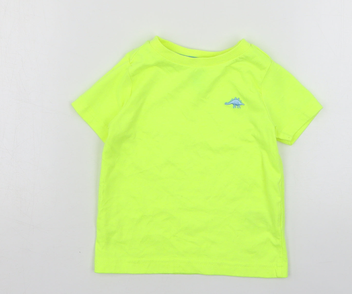 F&F Boys Green  Cotton Basic T-Shirt Size 12-18 Months Round Neck