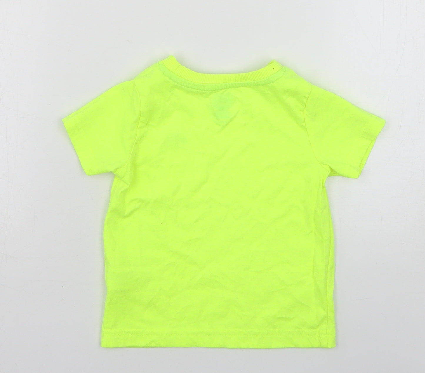 F&F Boys Green  Cotton Basic T-Shirt Size 12-18 Months Round Neck