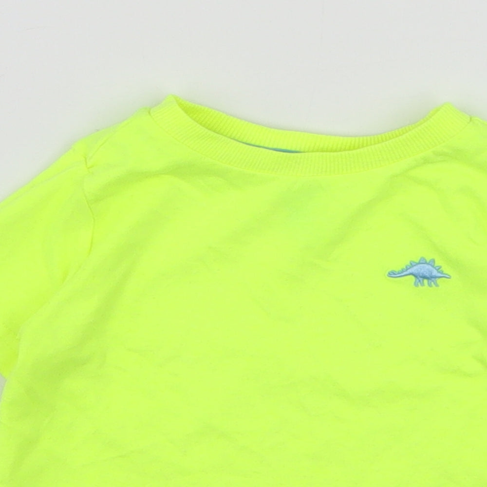 F&F Boys Green  Cotton Basic T-Shirt Size 12-18 Months Round Neck