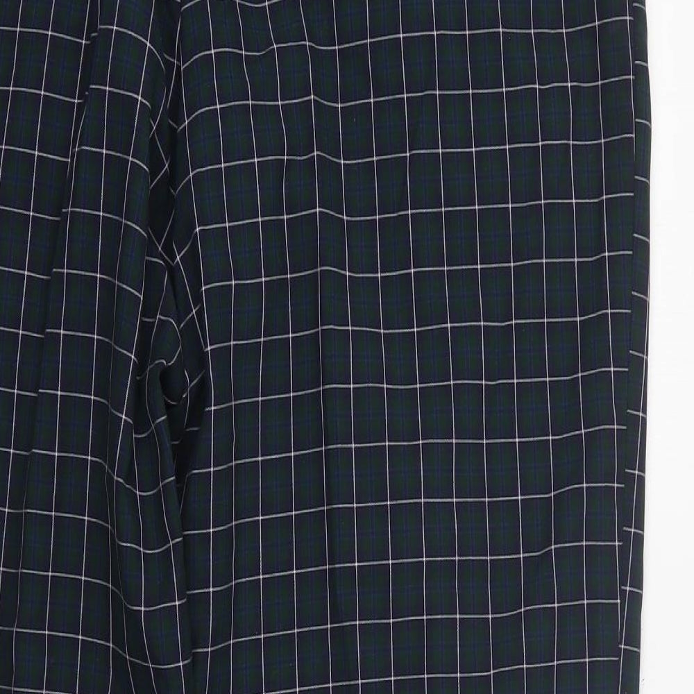 JRB Mens Green Plaid Polyester Trousers  Size 40 L31 in Regular