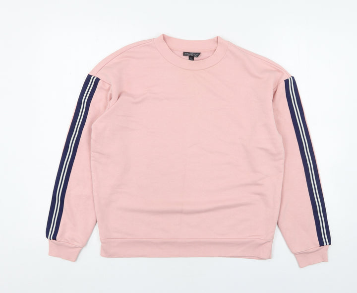Topshop Womens Pink  Cotton Pullover Sweatshirt Size 6