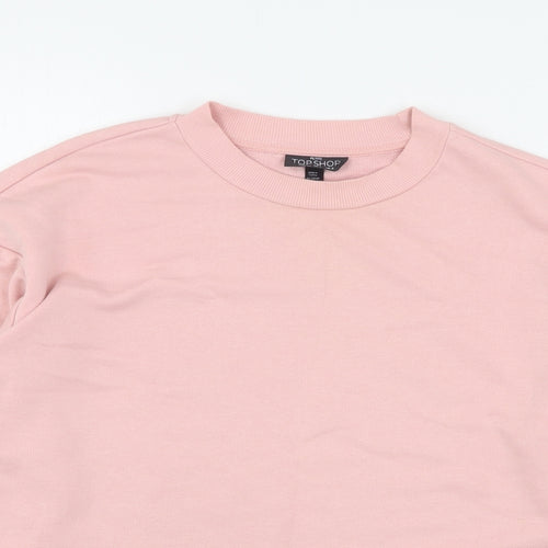 Topshop Womens Pink  Cotton Pullover Sweatshirt Size 6