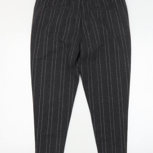 ICHI Womens Grey Striped Polyester Capri Leggings Size L L25 in