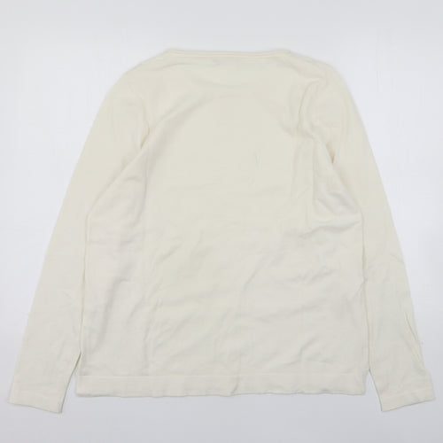 Olsen  Womens Beige Round Neck  Viscose Pullover Jumper Size 14