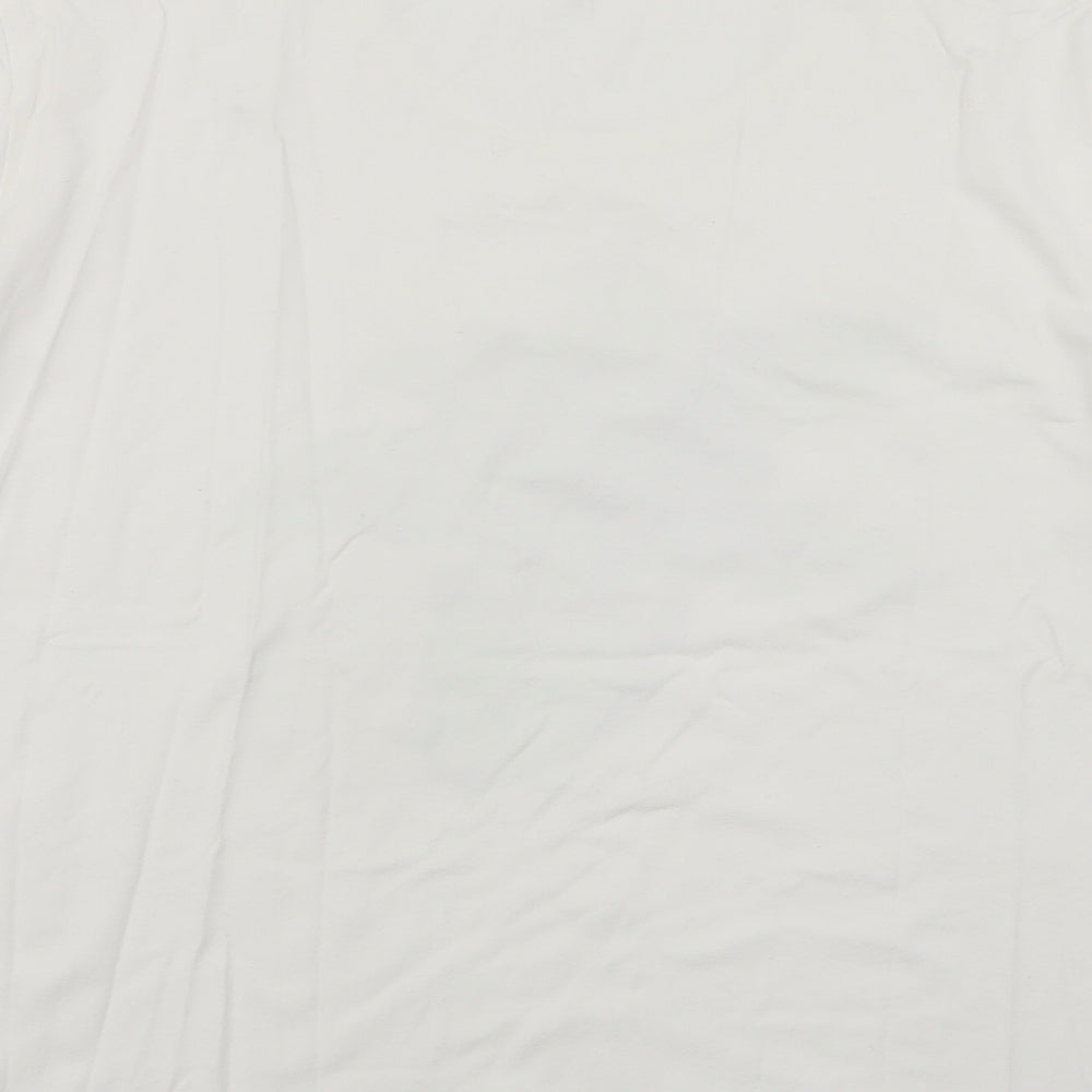 Habella  Womens White  Viscose Basic T-Shirt Size 16 Round Neck