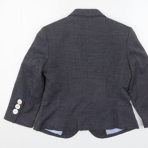 Marks and Spencer Womens Blue Check Polyester Jacket Suit Jacket Size 10