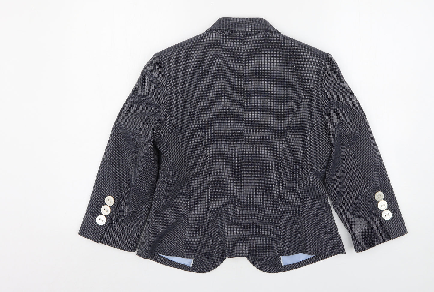 Marks and Spencer Womens Blue Check Polyester Jacket Suit Jacket Size 10
