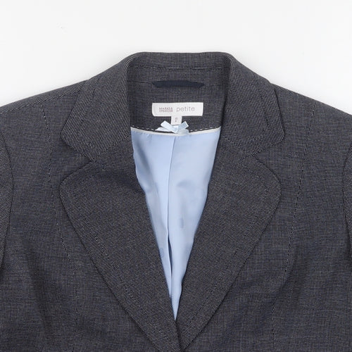 Marks and Spencer Womens Blue Check Polyester Jacket Suit Jacket Size 10
