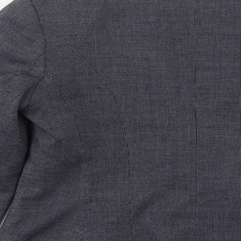 Marks and Spencer Womens Blue Check Polyester Jacket Suit Jacket Size 10