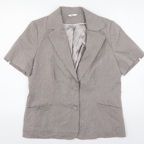 Klass Womens Beige  Polyester Jacket Suit Jacket Size 14