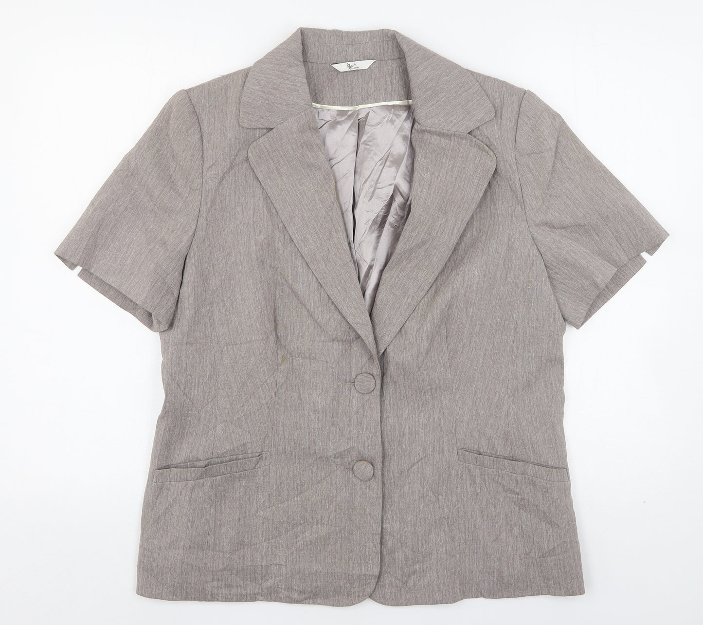 Klass Womens Beige  Polyester Jacket Suit Jacket Size 14