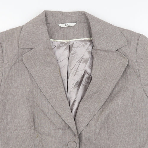 Klass Womens Beige  Polyester Jacket Suit Jacket Size 14