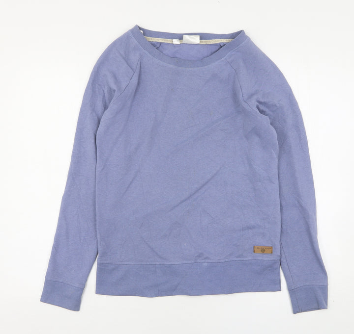 bonprix Womens Blue Cotton Pullover Sweatshirt Size S