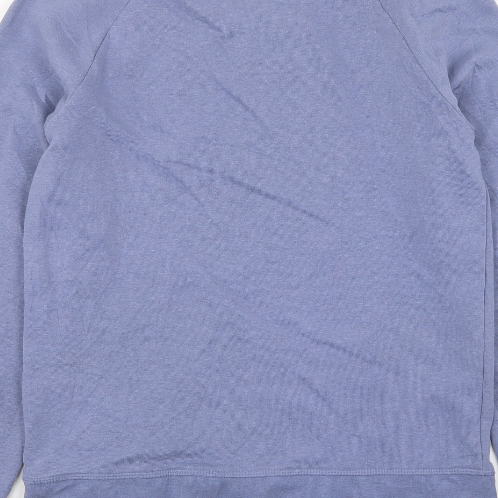bonprix Womens Blue  Cotton Pullover Sweatshirt Size S