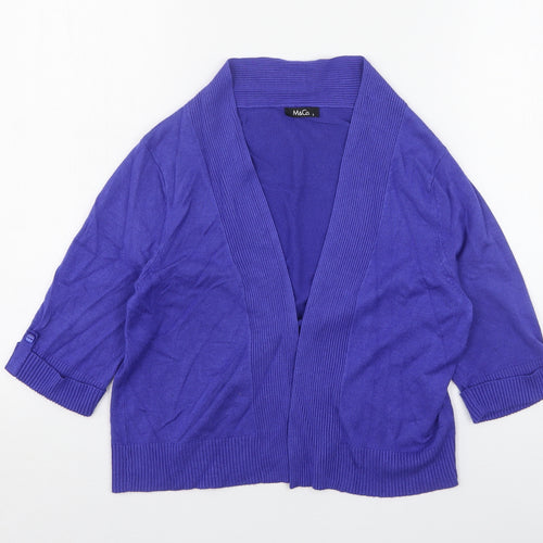 M&Co Womens Blue V-Neck  Viscose Cardigan Jumper Size S