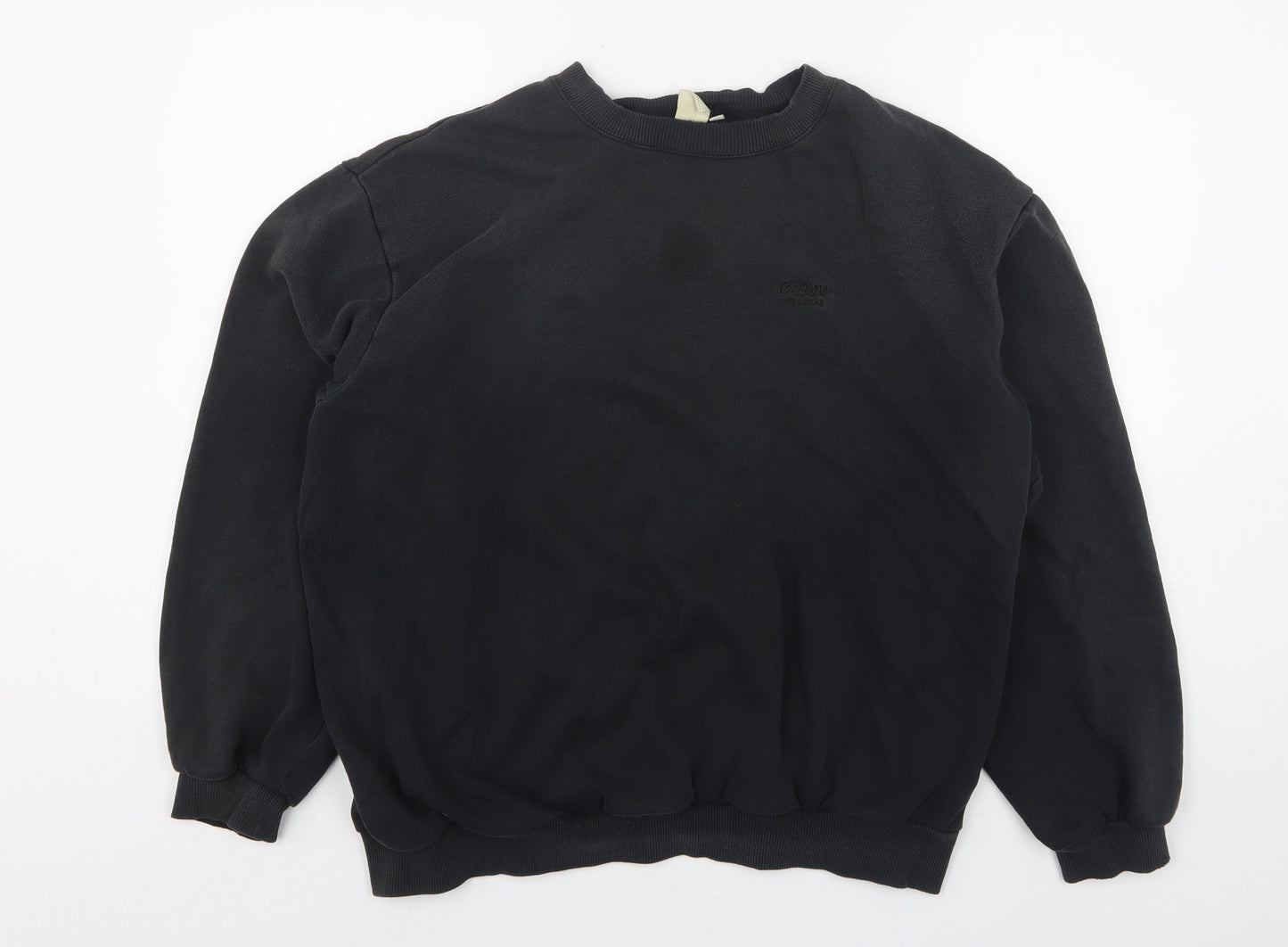 Cotton Traders Womens Black  Cotton Pullover Sweatshirt Size XL