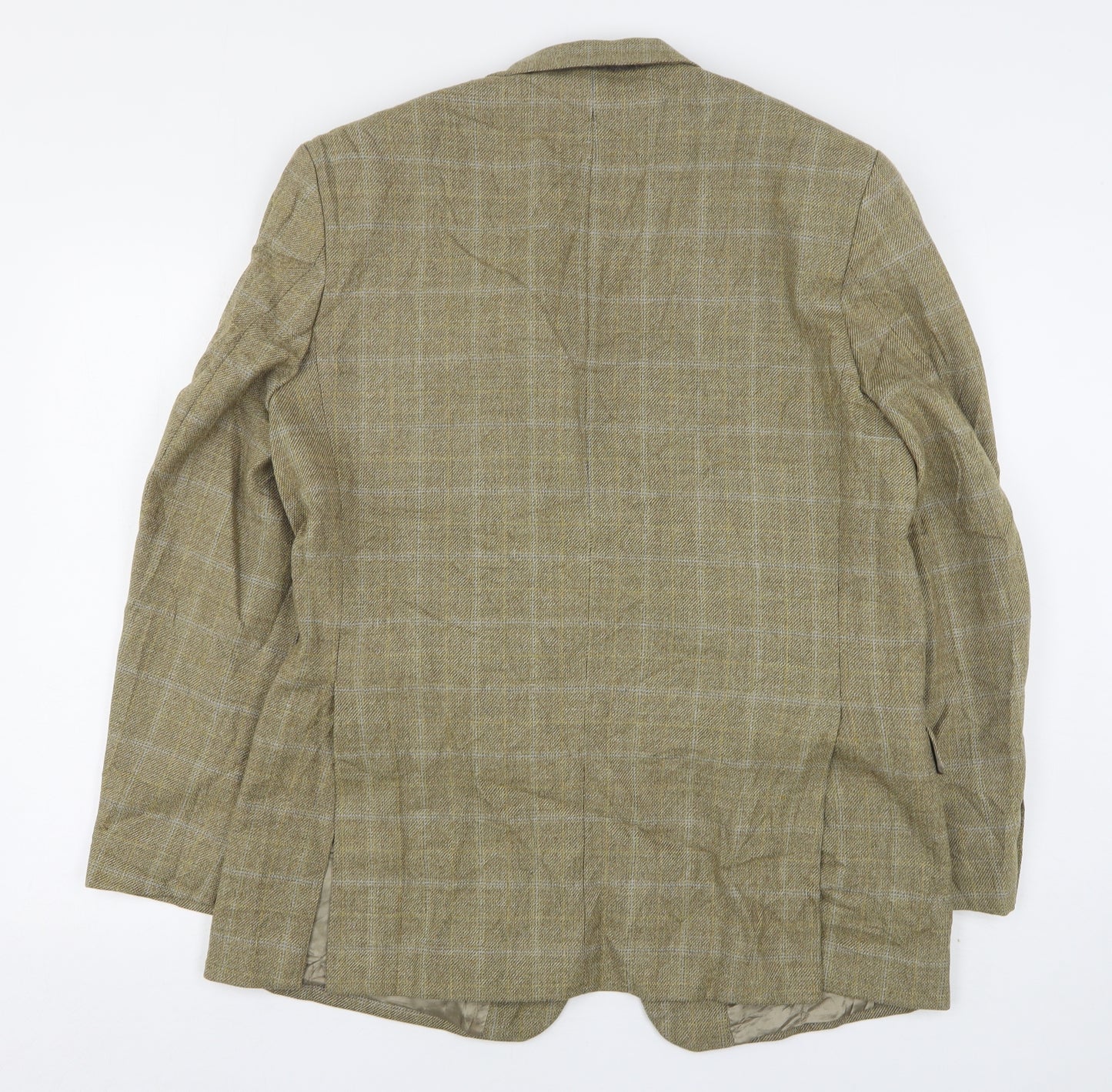 Brook Taverner Mens Beige Check Wool Jacket Suit Jacket Size 40