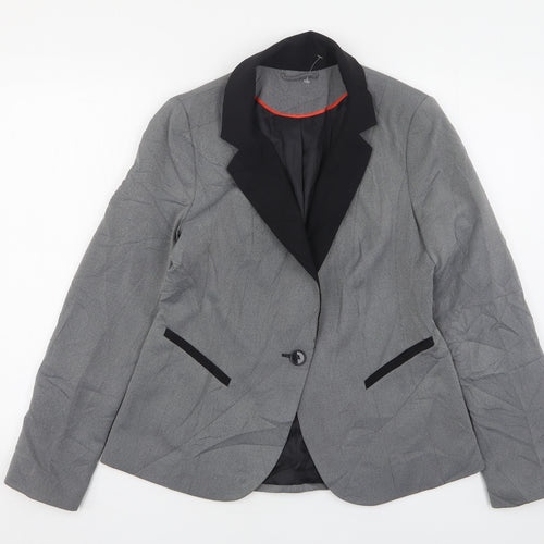 F&F Womens Grey  Polyester Jacket Blazer Size 12