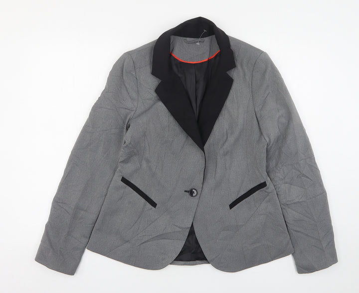 F&F Womens Grey Polyester Jacket Blazer Size 12