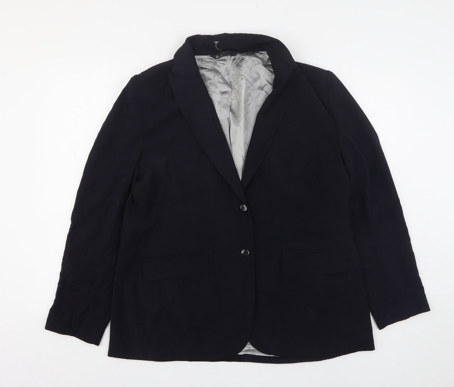 BHS Womens Blue Striped Polyester Jacket Suit Jacket Size 18