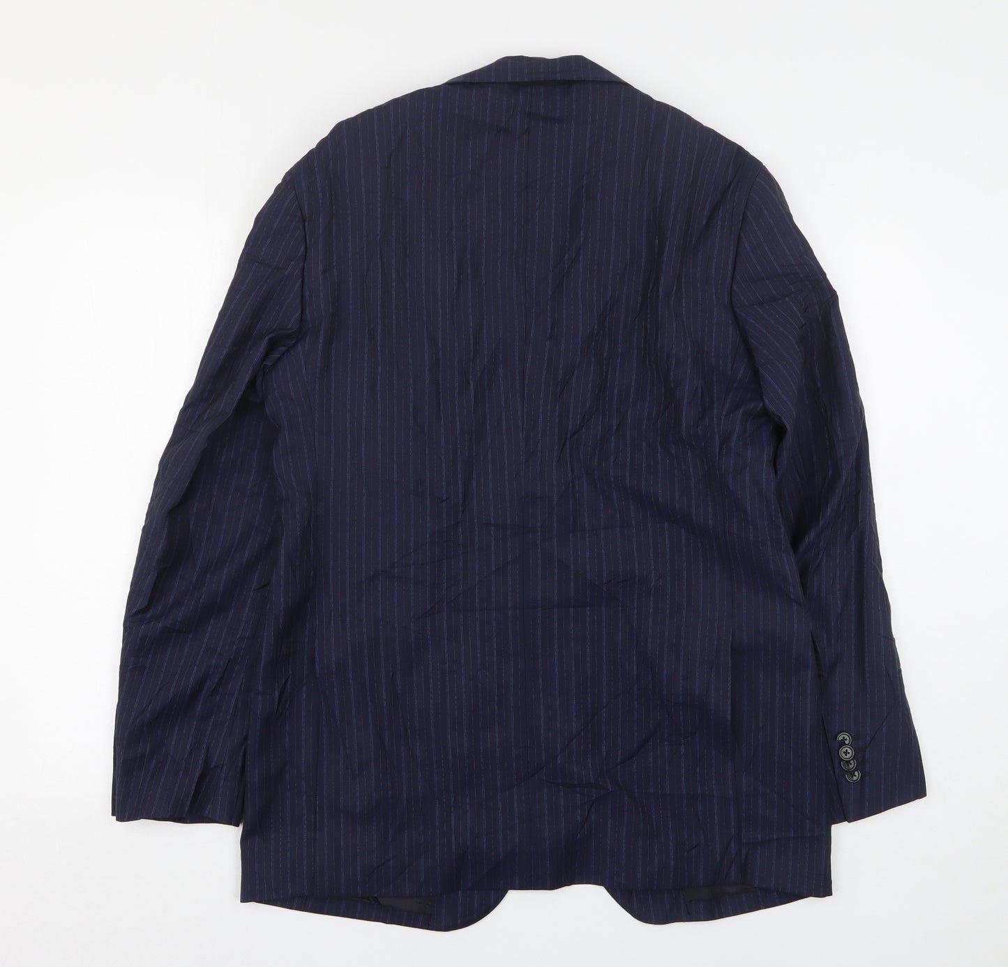Eredi Pisano Mens Blue Striped Wool Jacket Suit Jacket Size 40