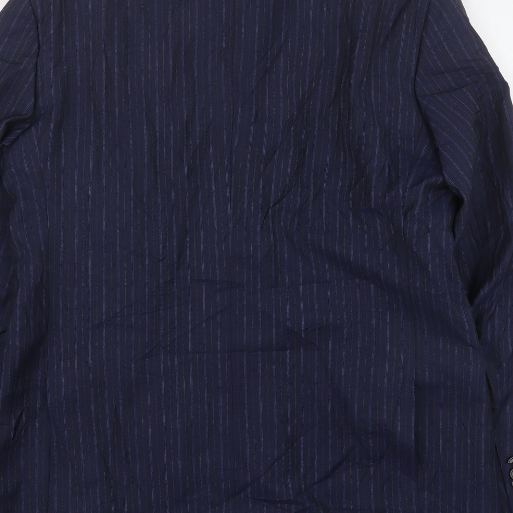Eredi Pisano Mens Blue Striped Wool Jacket Suit Jacket Size 40