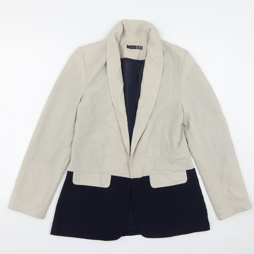 Atmosphere Womens Beige  Polyester Jacket Blazer Size 10