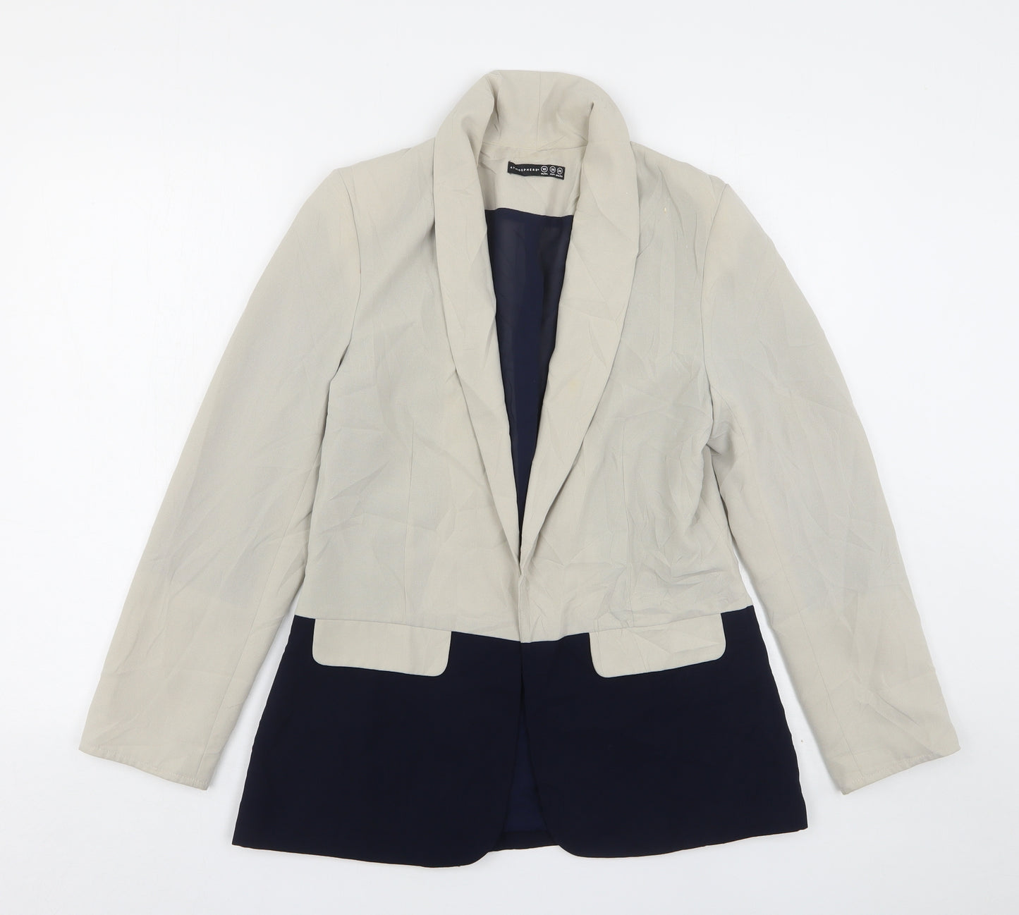Atmosphere Womens Beige  Polyester Jacket Blazer Size 10