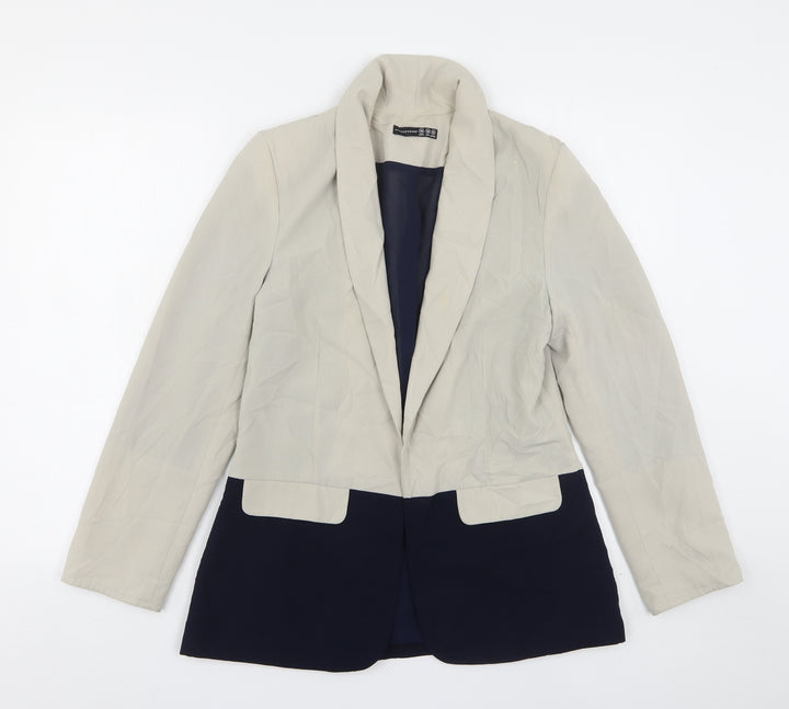 Atmosphere Womens Beige  Polyester Jacket Blazer Size 10