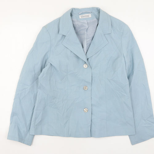 Slimma Womens Blue  Polyester Jacket Suit Jacket Size 12