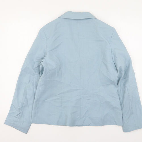 Slimma Womens Blue  Polyester Jacket Suit Jacket Size 12