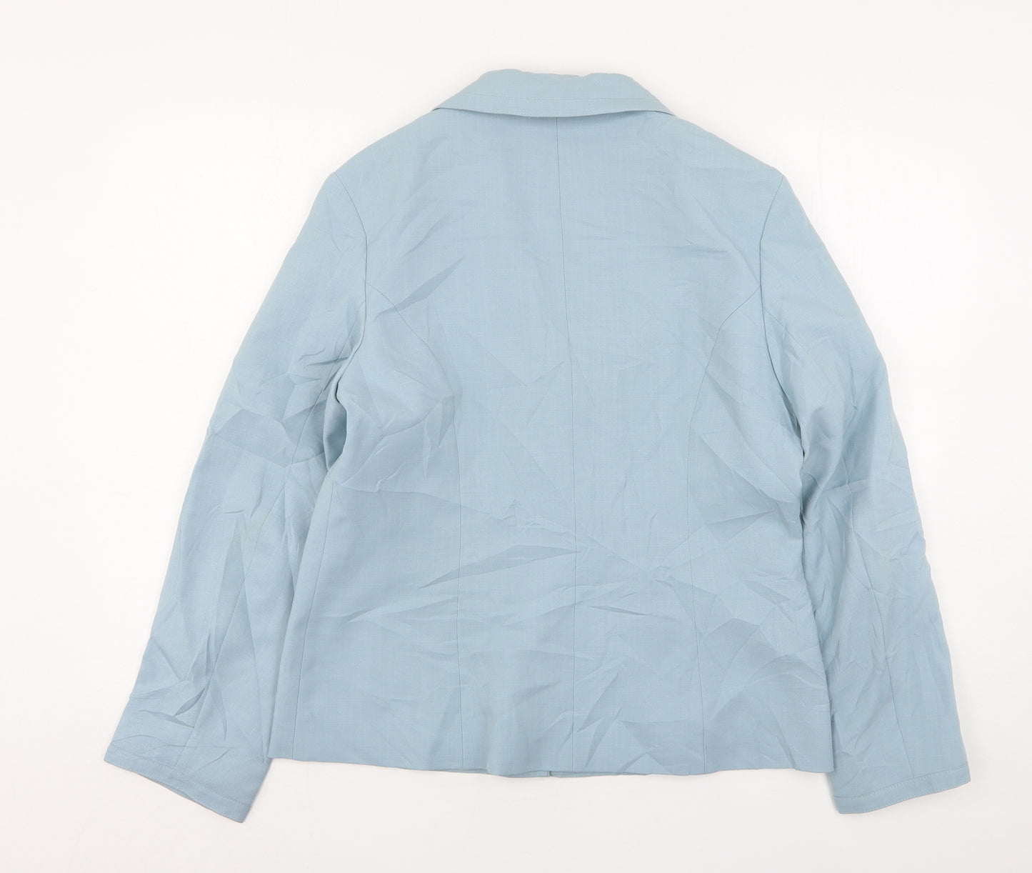 Slimma Womens Blue  Polyester Jacket Suit Jacket Size 12