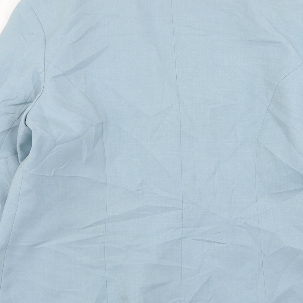 Slimma Womens Blue  Polyester Jacket Suit Jacket Size 12