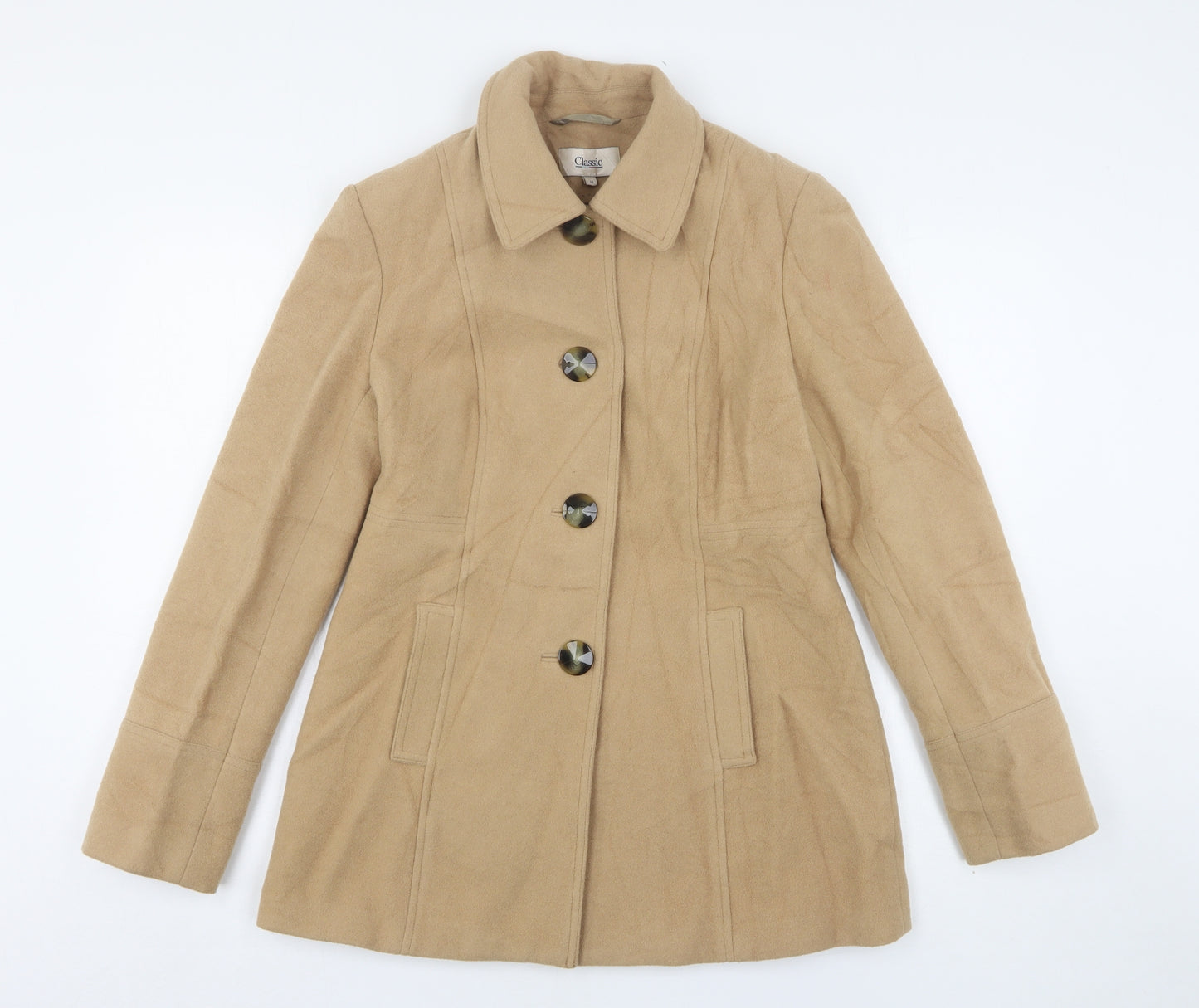 Marks and Spencer Womens Beige   Overcoat Coat Size 10