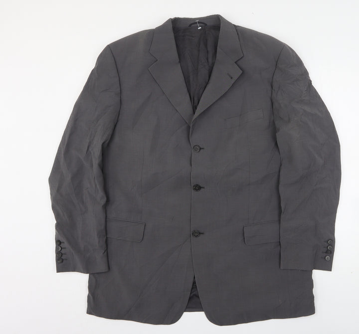 BARUTTI Mens Grey  Wool Jacket Suit Jacket Size 46