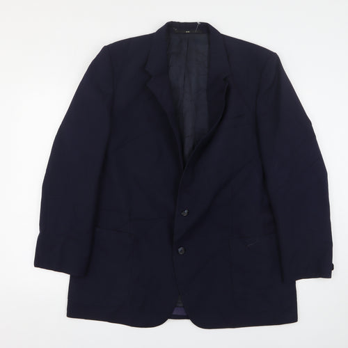 Canda Mens Blue  Wool Jacket Suit Jacket Size 46