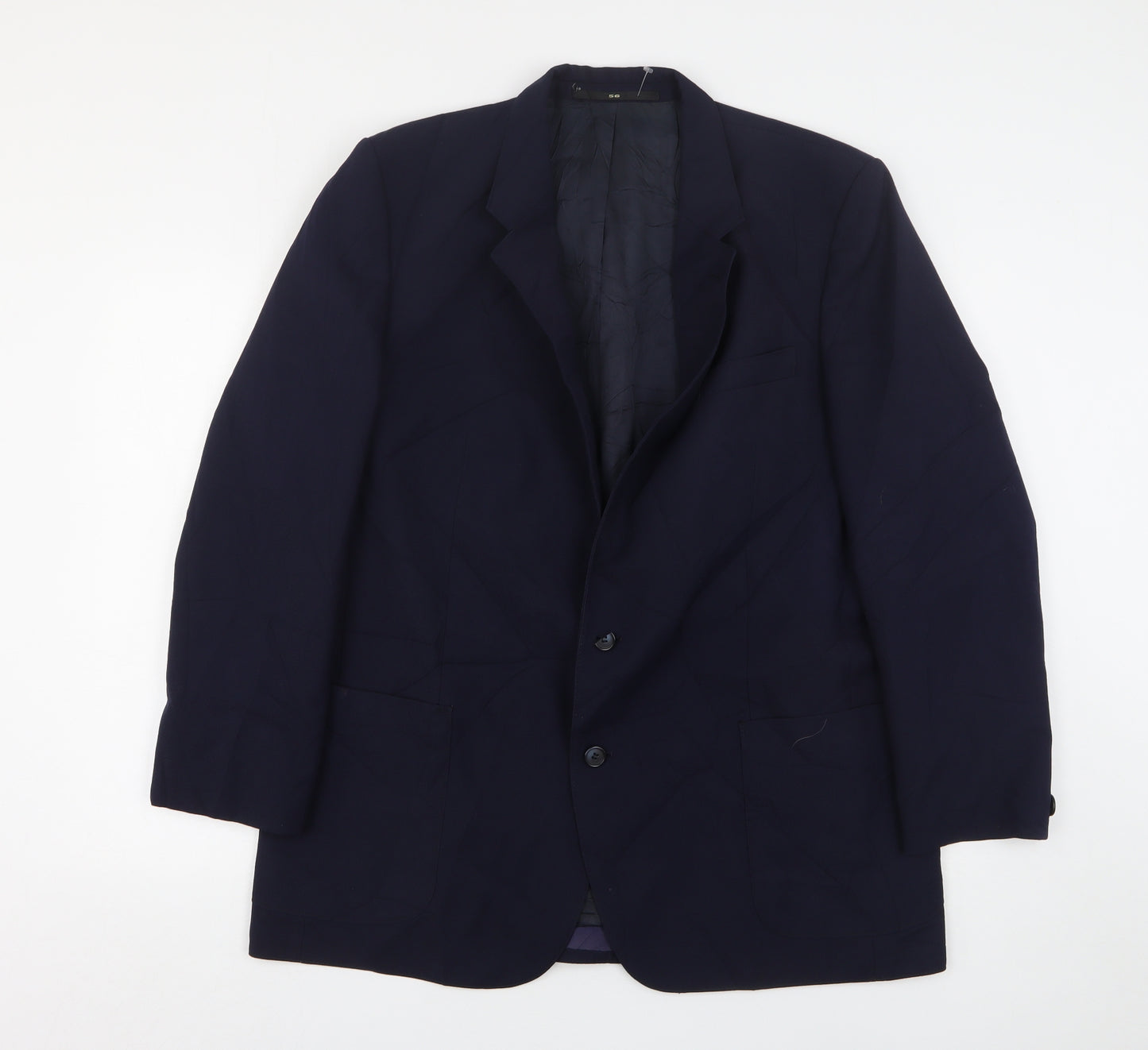 Canda Mens Blue  Wool Jacket Suit Jacket Size 46