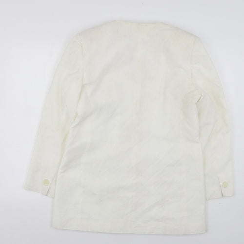 Canda Womens White  Polyester Jacket Suit Jacket Size 14