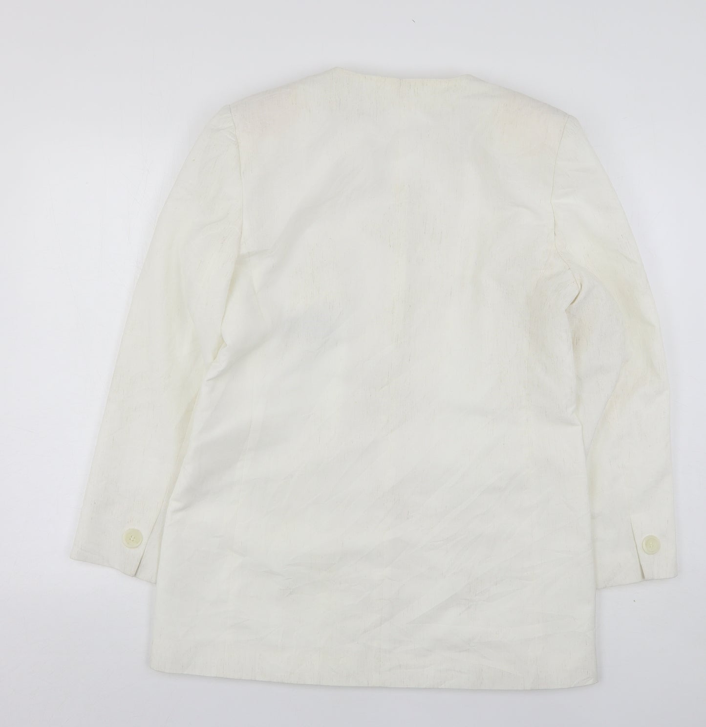 Canda Womens White  Polyester Jacket Suit Jacket Size 14