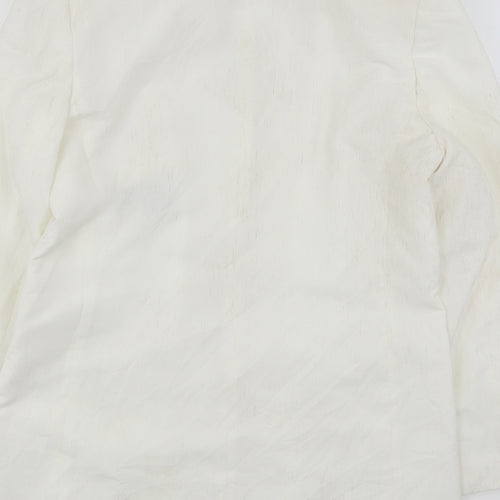 Canda Womens White  Polyester Jacket Suit Jacket Size 14