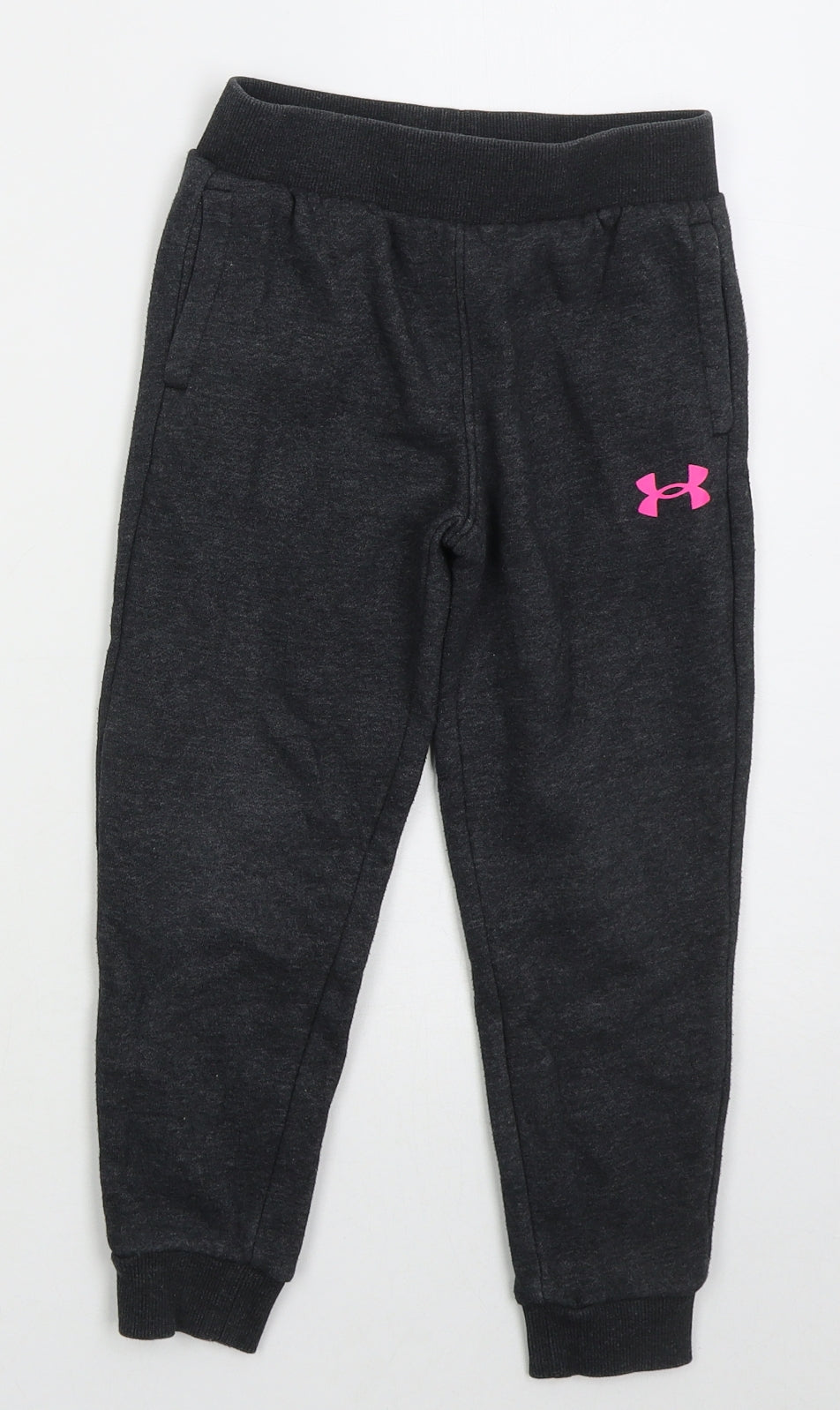Under armour Girls Grey  Cotton Sweatpants Trousers Size 4-5 Years  Regular