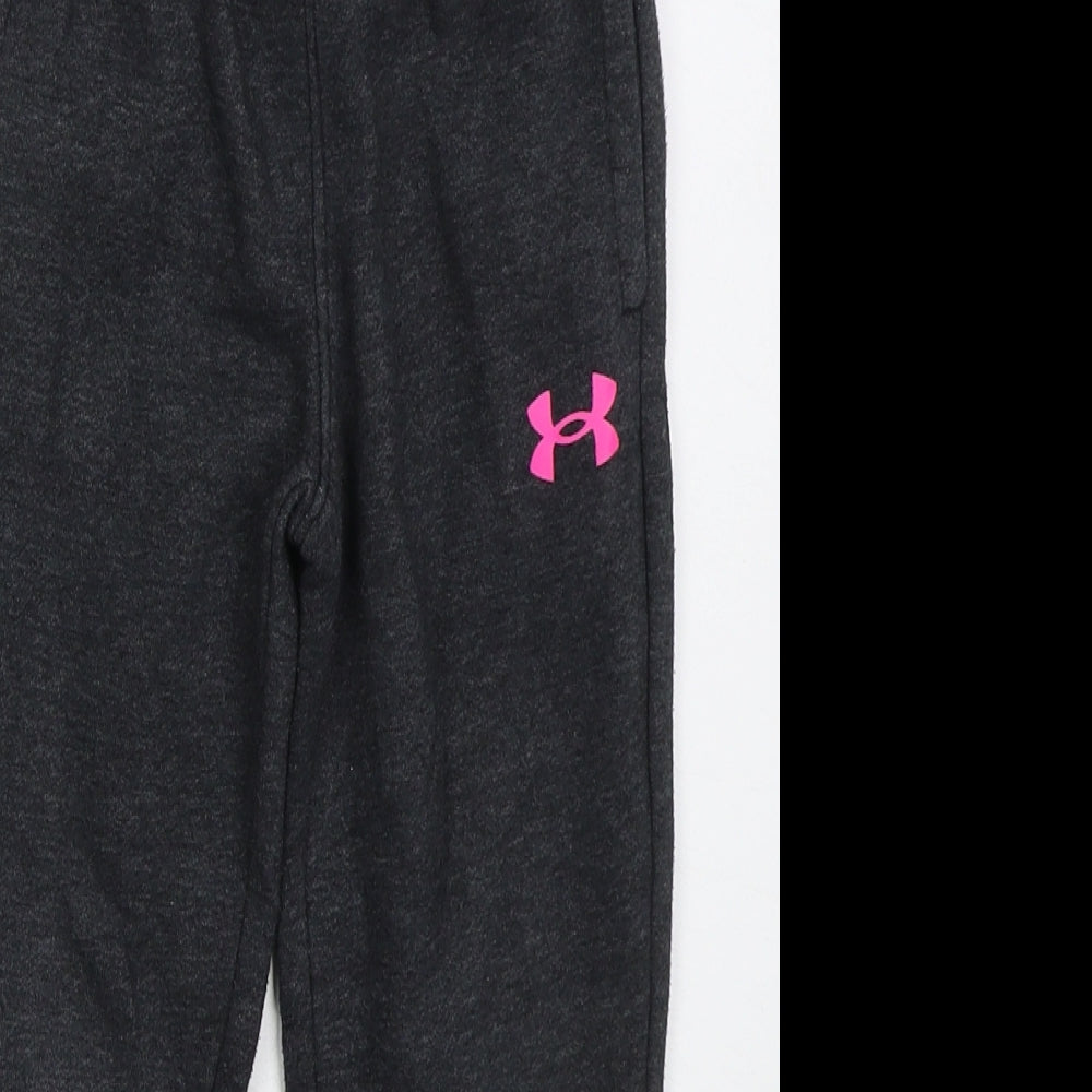 Under armour Girls Grey  Cotton Sweatpants Trousers Size 4-5 Years  Regular
