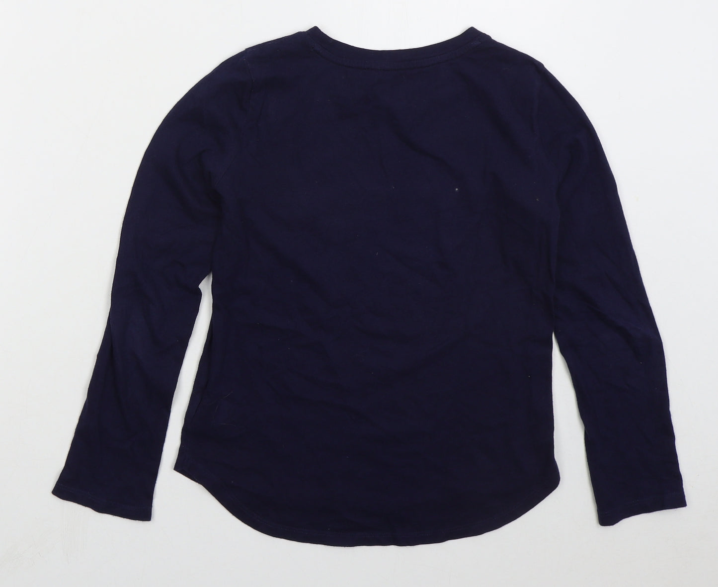 Gap Girls Blue  Cotton Basic T-Shirt Size 8-9 Years Crew Neck Pullover - Star