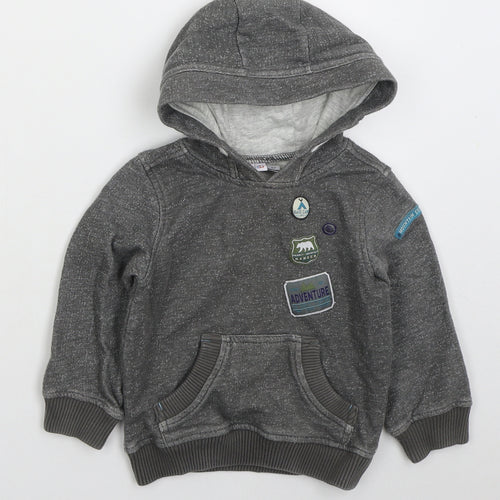 Mini Club Boys Grey  Cotton Pullover Hoodie Size 2-3 Years  Pullover - Adventure