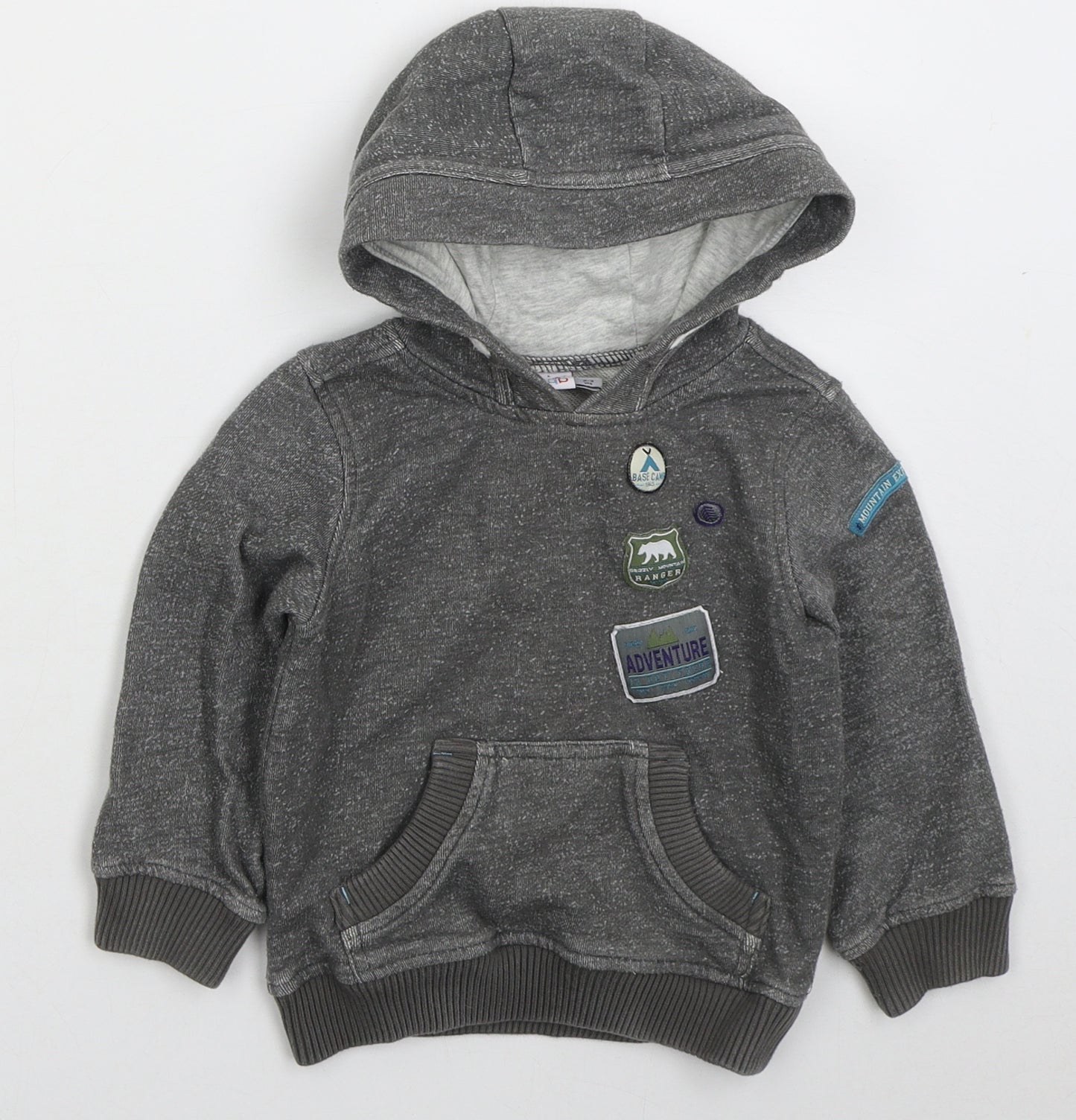 Mini Club Boys Grey  Cotton Pullover Hoodie Size 2-3 Years  Pullover - Adventure
