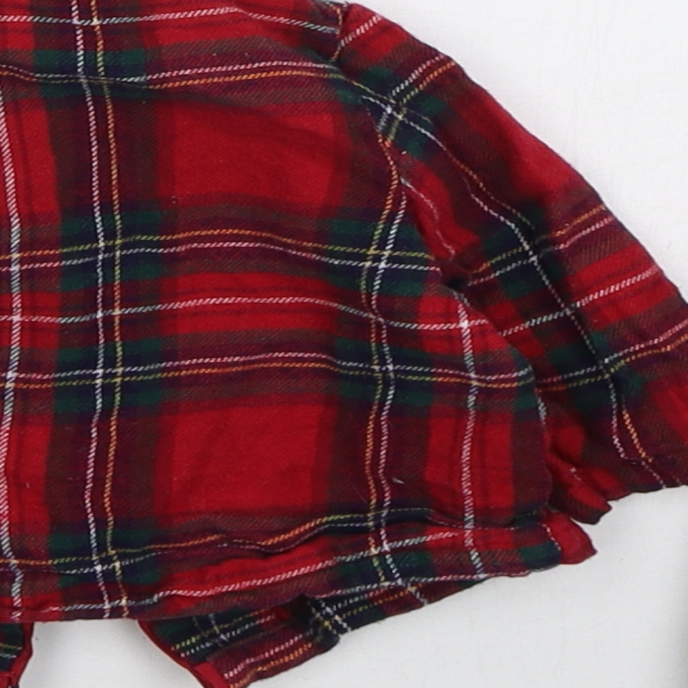 George Baby Red Check Cotton Cami Pyjama Set Size 0-3 Months  Button