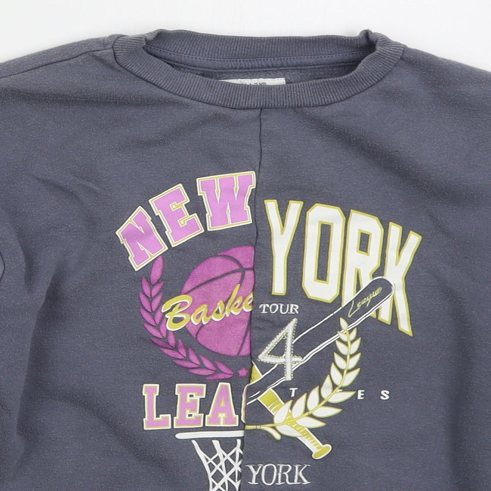 Primark Girls Grey  Cotton Pullover Sweatshirt Size 8-9 Years  Pullover - New York