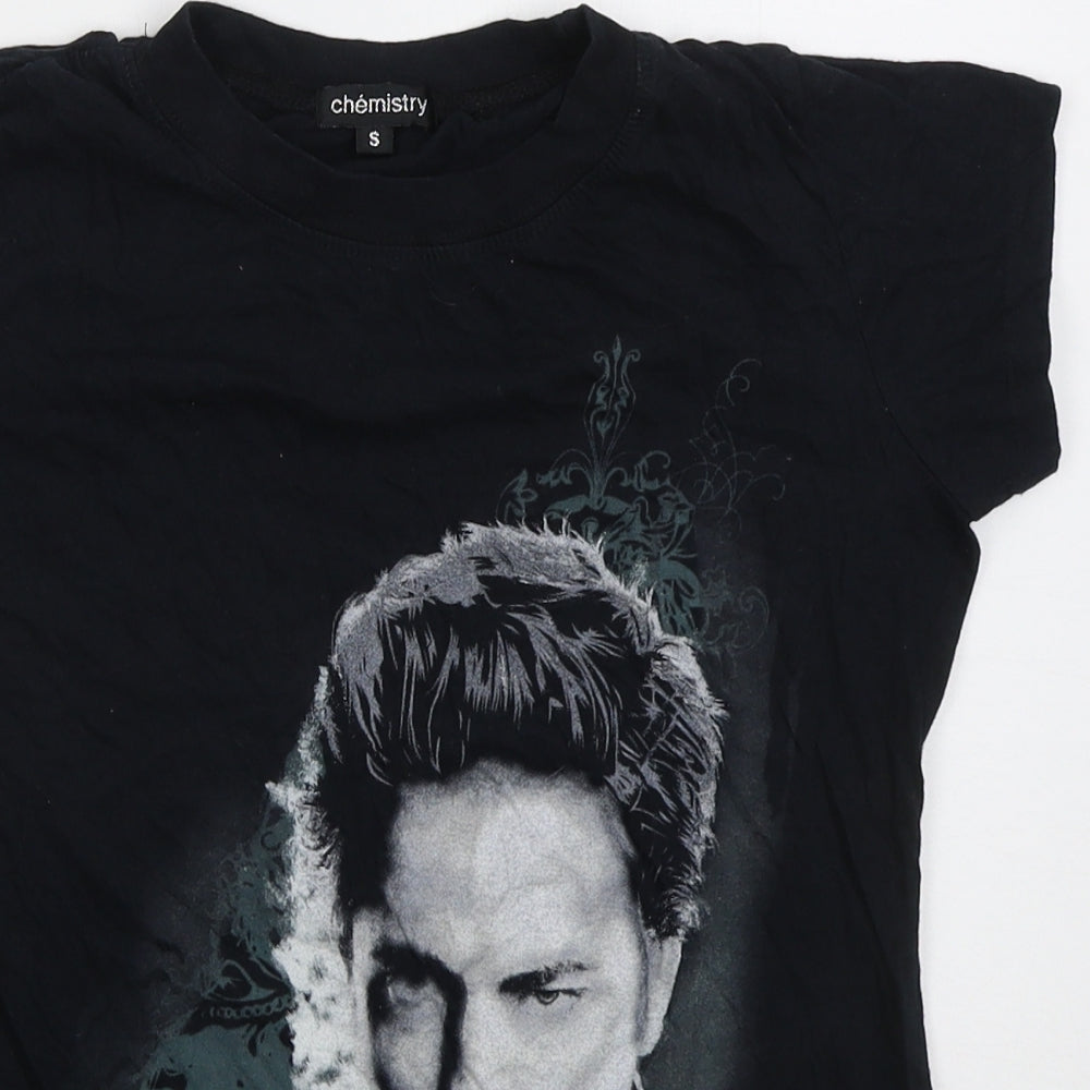 Chemistry Womens Black  Cotton Basic T-Shirt Size S Crew Neck - Twilight Edward Cullen