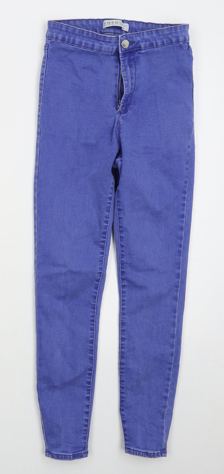 Denim Co Womens Blue Cotton Skinny Jeans Size 10 L24 in Regular Button